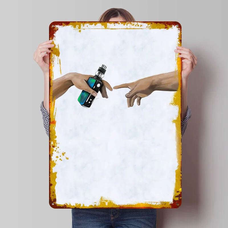 Vape Decoration - Vape Smoking Touching Handbedrucktes Poster, personalisierte