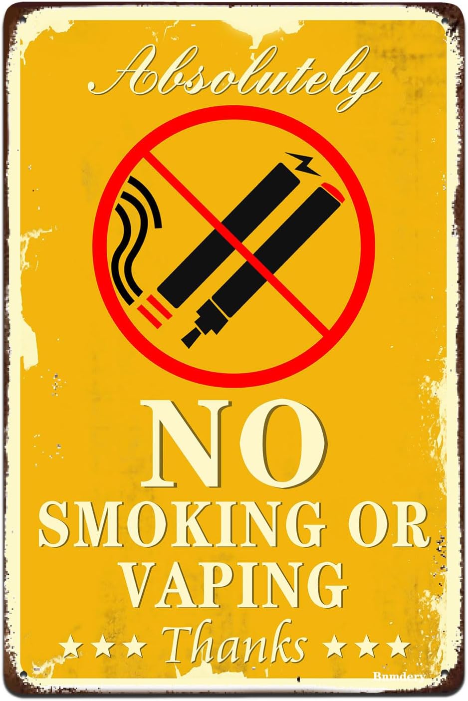 Metallschild „No Vaping Or Smo – Vape Decoration Bewertung und Preis